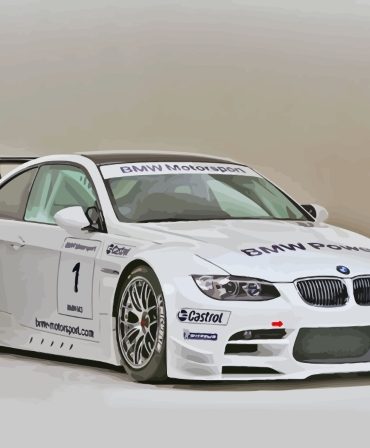 White BMW Racing Car Paint By Numbers