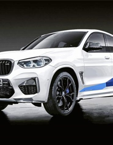 White BMW F98 Cars Paint By Numbers