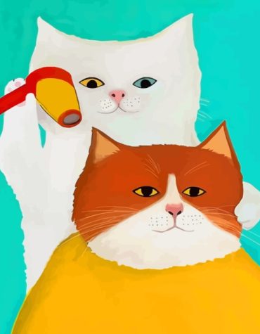 White Cat Animal Companion Paint By Numbers