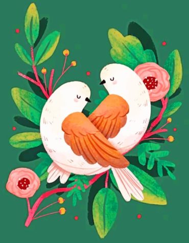 White Birds Illustration Paint By Numbers