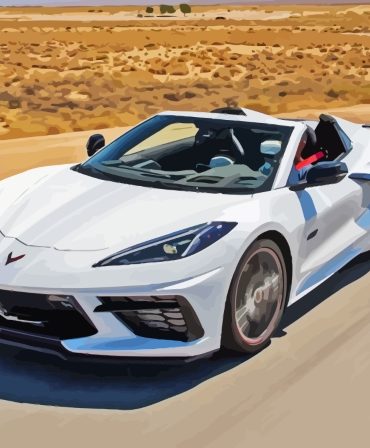 White C8 Corvette Convertible Paint By Numbers