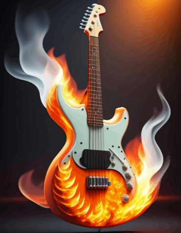 Flaming Guitar Paint By Numbers