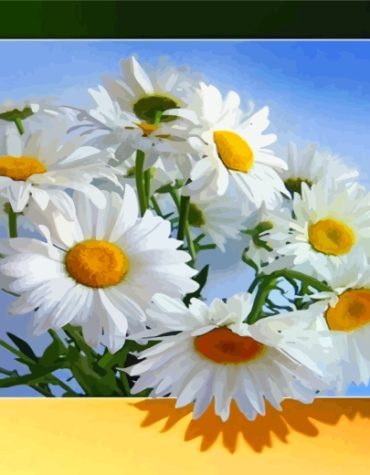 3D Aesthetic White Flowers Paint By Numbers