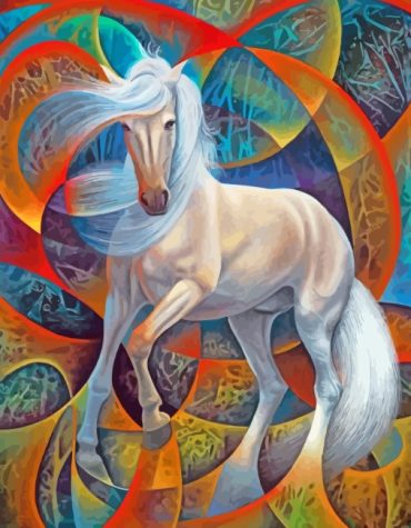 Majestic White Horse Paint By Numbers