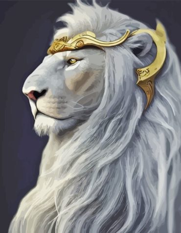 Majestic White Lion Paint By Numbers