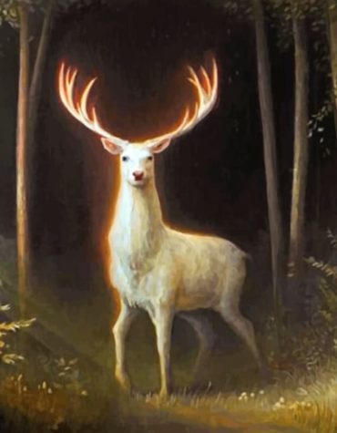 Majestic White Deer Paint By Numbers