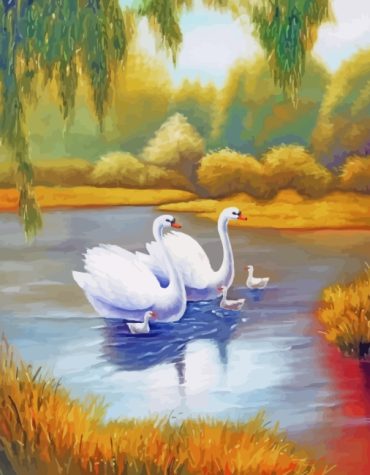 Aesthetic White Swans Paint By Numbers