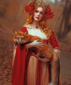 Forest Queen with Foxes Paint By Numbers