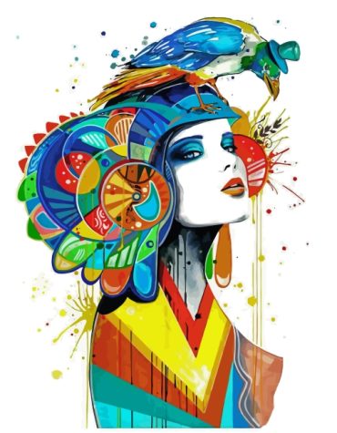 Woman and Bird Paint By Numbers