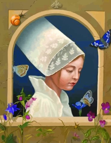 Woman with Butterflies Paint By Numbers