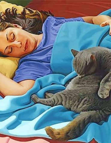 Woman Cat Companionship Paint By Numbers