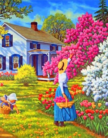 Mother and Daughter Garden Paint By Numbers