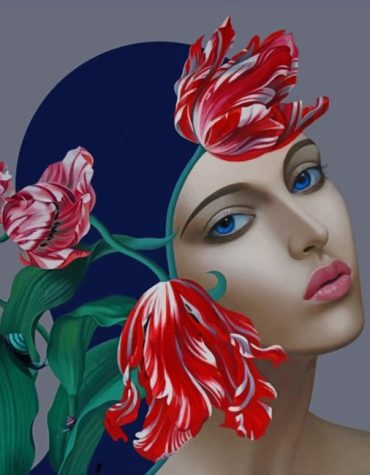 Elegant Woman and Floral Beauty Paint By Numbers