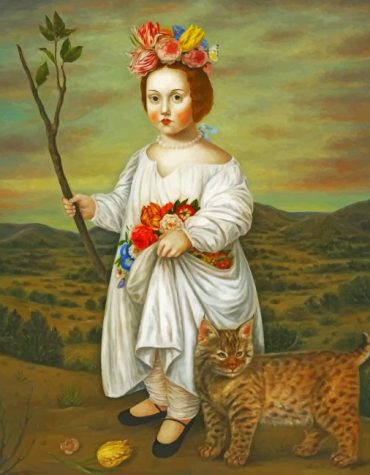 Retro Woman and Cat Paint By Numbers