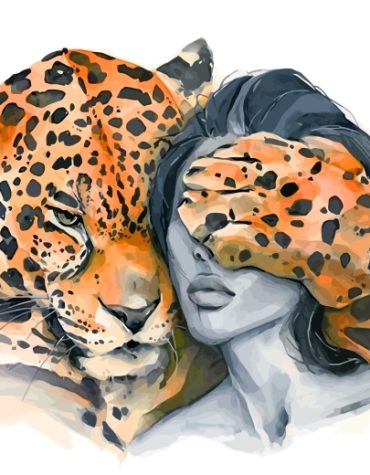 Woman and Tiger Paint By Numbers