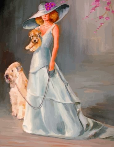 Wheaton Terrier and Woman Paint By Numbers
