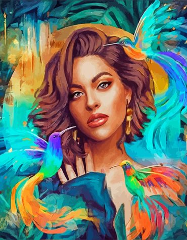 Hummingbird Woman Paint By Numbers