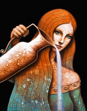 Woman Aesthetic Water Pouring Paint By Numbers