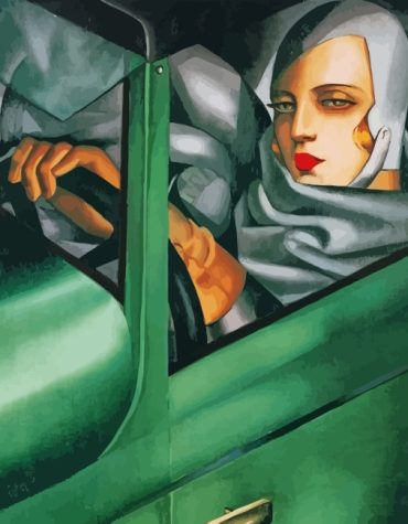 Green Bugatti Woman Aesthetic Paint By Numbers