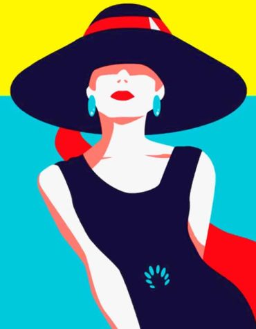 Woman in Stylish Sunhat Paint By Numbers