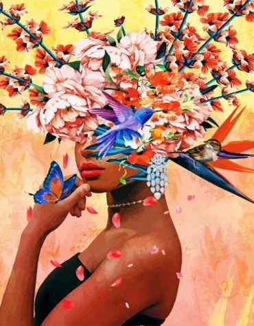 Floral Woman in Full Bloom Paint By Numbers