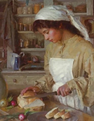 Vintage Woman Cooking Paint By Numbers