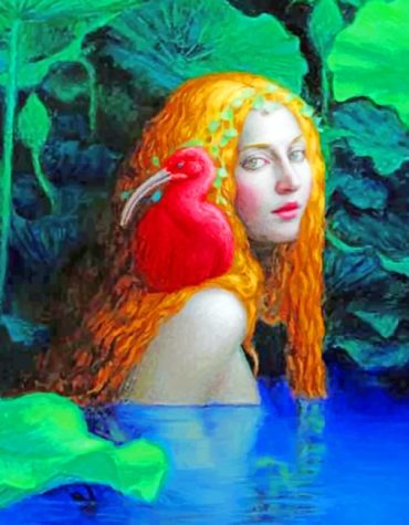 Woman in Blue Water Paint By Numbers