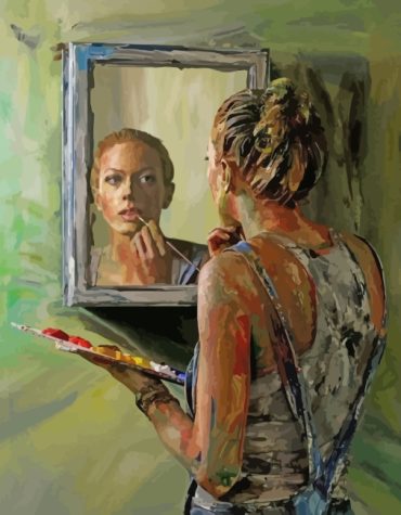 Vintage Lady Mirror Paint By Numbers