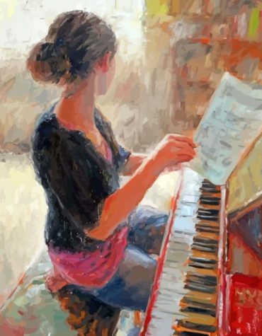 Woman Pianist Piano Art Paint By Numbers