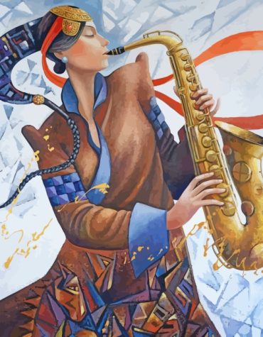 Woman Saxophonist Paint By Numbers