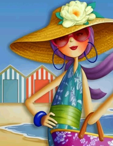Elegant Woman In Sunhat Paint By Numbers