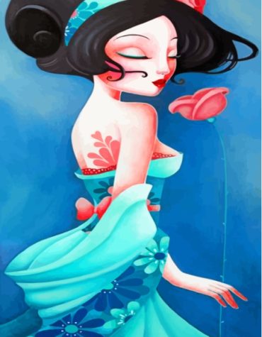 Blue Woman Aesthetic Paint By Numbers