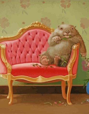 Wombat Illustration Paint By Numbers