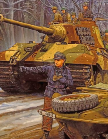 WW2 German Tiger Tank Artillery Paint By Numbers