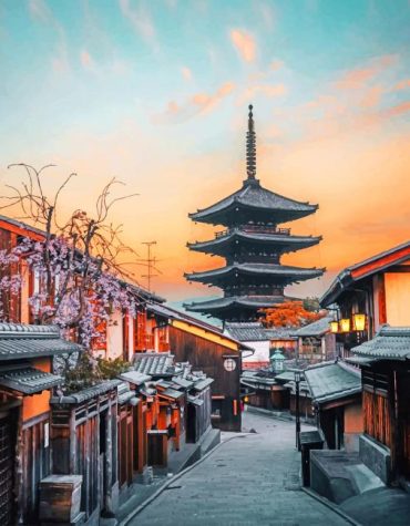 Explore Japan's Yasaka Pagoda Paint By Numbers