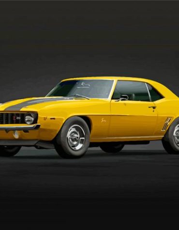 Yellow 69 Camaro Engines Paint By Numbers