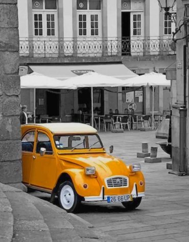 Yellow Vintage Car Paint By Numbers