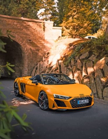 Yellow Audi Sports Car Paint By Numbers