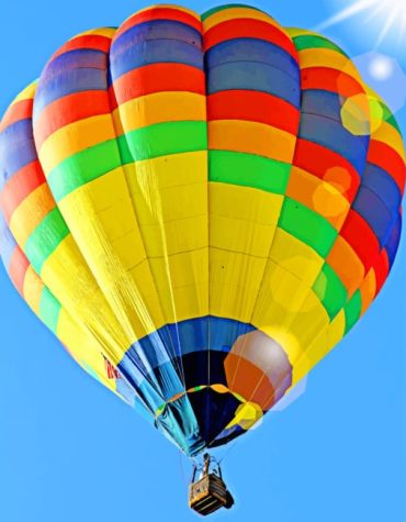 Yellow Blue Hot Air Balloon Paint By Numbers