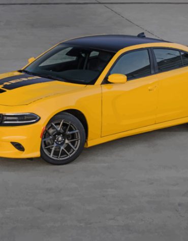 Classic Yellow Dodge Charger Paint By Numbers