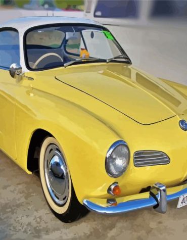 Yellow Karmann Ghia Retro Paint By Numbers