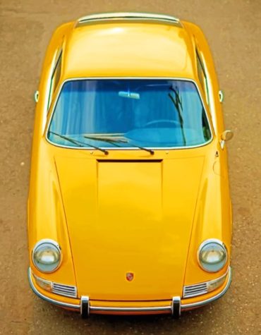 Vintage Yellow Porsche Paint By Numbers