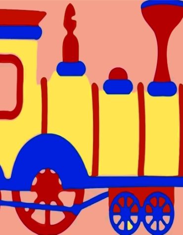 Yellow Train Engines Paint By Numbers