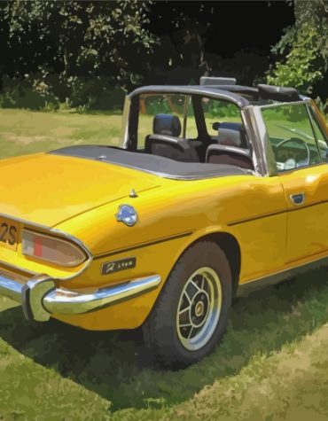 Yellow Triumph Stag Classic Car Paint By Numbers