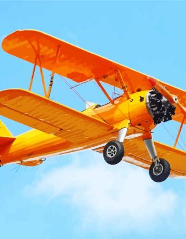 Yellow Vintage Aircraft Paint By Numbers