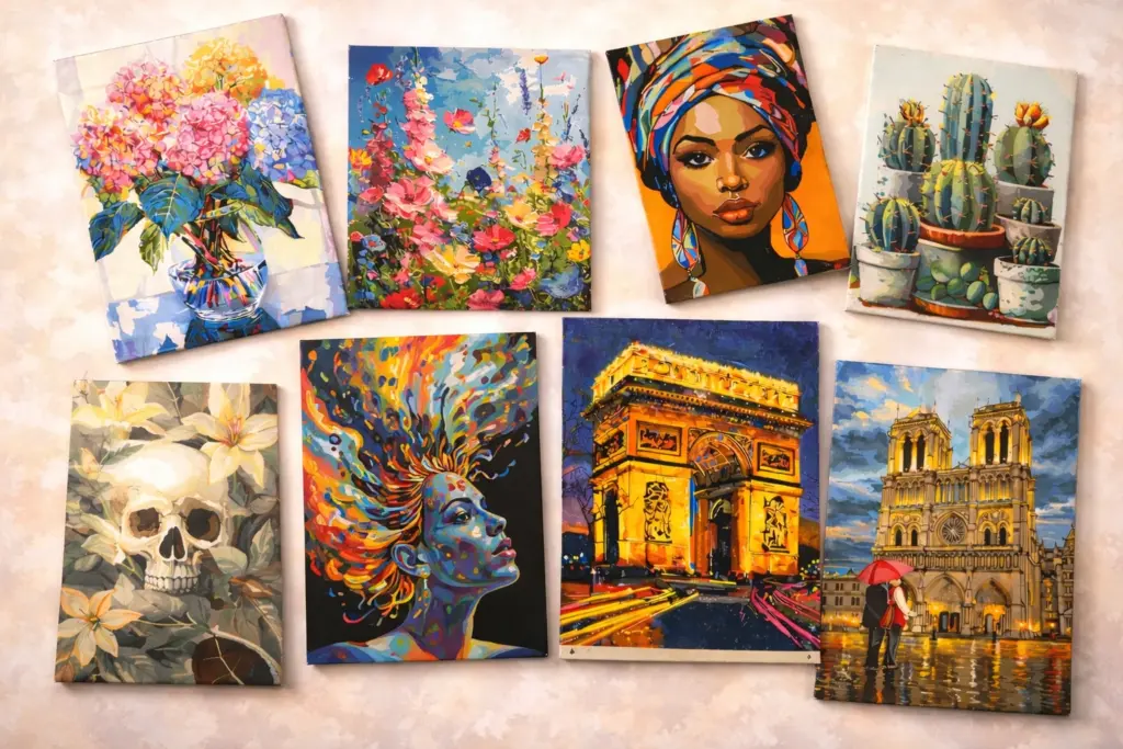 Finished paint by numbers kits